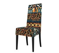 WHJSSF Housse de protection pour chaise de salle à manger - Motif ethnique tribal africain - Doux, confortable, infroissable - Élastique - S'adapte à la plupart des chaises sans accoudoirs
