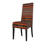 WHJSSF Housse de protection pour chaise de salle à manger - Motif ethnique tribal africain - Doux, confortable, infroissable - Élastique - S'adapte à la plupart des chaises sans accoudoirs