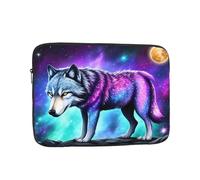 WHJSSF Housse portable pour ordinateur portable 43,2 cm Motif loup galaxie pour voyage d'affaires, école, bureau, usage quotidien
