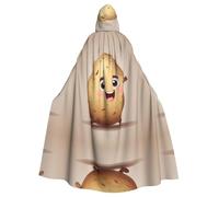 WHJSSF Jolie cape à capuche pour adulte avec image de petite pomme de terre pour Halloween est une cape super grande, confortable et durable