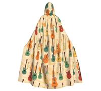 WHJSSF Jolie cape à capuche pour adulte avec impression guitare Halloween