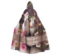 WHJSSF Jolie cape à capuche pour adulte imprimée cochons d'Inde pour Halloween est une cape super grande, confortable et durable