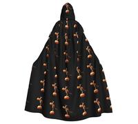 WHJSSF Kangourou escalade une citrouille imprimé Halloween adulte cape à capuche - Super grande cape à capuche sans fermeture éclair