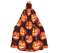 WHJSSF La cape à capuche d'Halloween pour adulte avec imprimé citrouille est une cape super grande, confortable et durable