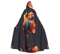 WHJSSF La cape à capuche pour adulte avec image de perroquet flamme est une cape super grande, confortable et durable