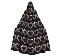 WHJSSF La cape à capuche pour adulte avec impression mosaïque d'amour est une cape super grande, confortable et durable