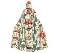 WHJSSF La cape à capuche pour adulte avec imprimé camion et élan de Noël est une cape super grande, confortable et durable