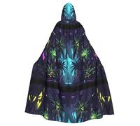 WHJSSF La cape à capuche pour adulte avec imprimé forêt magique mystérieuse est une cape super grande, confortable et durable