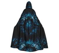 WHJSSF La cape à capuche pour adulte avec imprimé forêt mystérieuse d'Halloween est une cape super grande, confortable et durable