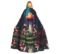 WHJSSF La cape à capuche pour adulte avec motif champignon coloré est une cape super grande, confortable et durable