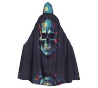 WHJSSF La cape à capuche pour adulte avec motif crâne cool est une cape super grande, confortable et durable