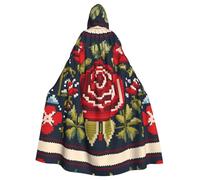 WHJSSF La cape à capuche pour adulte avec motif de rose ukrainienne est une cape super grande, confortable et durable