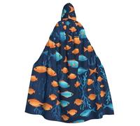 WHJSSF La cape à capuche pour adulte avec motif poisson dans le monde sous-marin est une cape super grande, confortable et durable