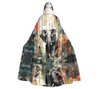 WHJSSF La cape à capuche pour adulte imprimée éléphants dans la forêt est une cape super grande, confortable et durable