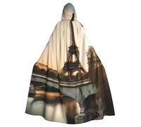 WHJSSF La cape à capuche pour adulte imprimée Tour Eiffel de Paris est une cape super grande, confortable et durable
