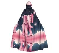 WHJSSF La cape à capuche pour adulte motif éléphant rose ciel étoilé est une cape super grande, confortable et durable