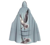 WHJSSF La cape à capuche pour adulte Mouette écartant ses ailes est une cape super grande, confortable et durable