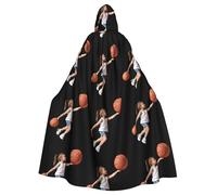 WHJSSF Little Basketball Champion Cape à capuche pour adulte Imprimé Halloween - Très grande cape à capuche sans fermeture éclair