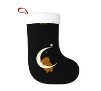 WHJSSF Little Brown Bear Hugging The Moon Picture Chaussettes décoratives de Noël douces, légères, avec une bonne sensation tactile pour Halloween et Nouvel An