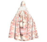 WHJSSF Little Fat Sheep among the flowers Printed Halloween Adult Cape à capuche Grande cape à capuche avec nœud papillon, sans fermeture éclair