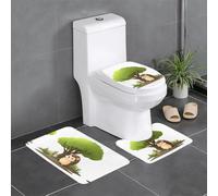 WHJSSF Little Hedgehog Under The Flower Tree Prints Lot de 3 tapis de salle de bain antidérapants pour toilettes, coiffeuse et toilettes
