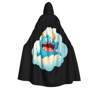 WHJSSF Little Monster On The White Cloud Prints Cape à capuche pour adulte pour jeux de rôle, costumes de scène, fêtes Entretien facile