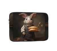 WHJSSF Little Rabbit Housse portable pour ordinateur portable 43,2 cm avec empreintes de pain pour voyage d'affaires, école, bureau, usage quotidien