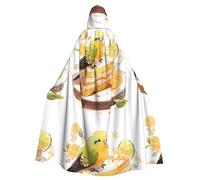 WHJSSF Little Sparrow On The Cake Prints Cape à capuche pour adulte pour jeux de rôle, costumes de scène, fêtes Entretien facile
