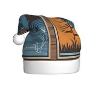 WHJSSF Lodge Bear Chapeau de Noël avec imprimé cerf pour adulte Doux et léger