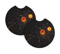 WHJSSF Lot de 2 dessous de verre pour voiture Système solaire Accessoires automobiles résistants aux éclaboussures Séchage rapide Convient pour voitures, camions et bateaux