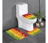 WHJSSF Lot de 3 tapis de bain antidérapants à séchage rapide pour salle de bain Motif fruits frais