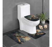 WHJSSF Lot de 3 tapis de bain antidérapants et durables à séchage rapide Motif avion de guerre