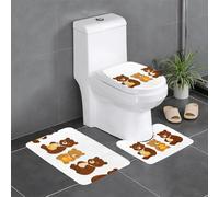 WHJSSF Lot de 3 tapis de salle de bain antidérapants avec motif imprimé « Three Little Bears Eating Honey » pour toilettes, coiffeuse et toilettes