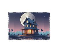 WHJSSF Lot de 6 sets de table Big Moon pour table de salle à manger, faciles à nettoyer et durables, 30,5 x 45,7 cm