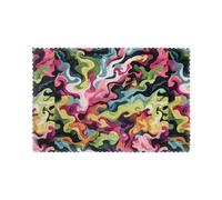 WHJSSF Lot de 6 sets de table imprimés de vagues colorées pour la maison et les banquets, faciles à nettoyer à température ambiante pour une utilisation durable