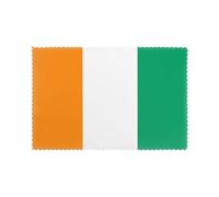 WHJSSF Lot de 6 sets de table imprimés drapeau de la Côte d'Ivoire pour table de salle à manger pour la maison et les banquets Facile à nettoyer à température ambiante pour une utilisation durable