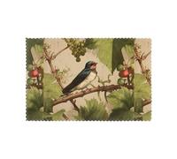 WHJSSF Lot de 6 sets de table imprimés Swallow on The Vine pour table de salle à manger pour la maison et les banquets, faciles à nettoyer à température ambiante pour une utilisation durable