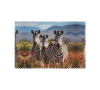 WHJSSF Lot de 6 sets de table motif zèbres sur l'Afrique du Sud pour table de salle à manger, design épais et robuste pour une excellente résistance à l'usure, une bonne résistance aux plis
