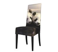 WHJSSF Lovely Pandas Housse de protection pour chaise de salle à manger - Doux, confortable, infroissable élastique s'adapte à la plupart des chaises sans accoudoirs