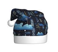 WHJSSF New York Night Sky Picture Chapeau de Noël pour adultes Célébrations festives Cadeau pour homme et femme