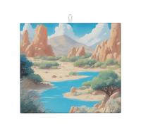 WHJSSF Oasis in The Desert Tapis absorbant antidérapant et à séchage rapide pour comptoir de cuisine 45,7 x 40,6 cm