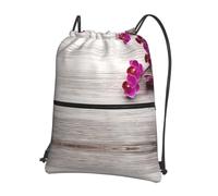 WHJSSF Orchid Prints Sac à dos à fermeture éclair avec cordon de serrage - Sac de sport léger et pliable avec poche avant et organiseur intérieur