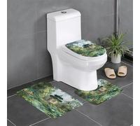 WHJSSF Pavilion at the pond Prints Lot de 3 tapis de salle de bain antidérapants pour toilettes, coiffeuse et toilettes