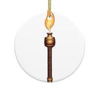 WHJSSF Peace and Hope Impression Arbre de Noël Pendentif Rond en Céramique Suspendu pour Décoration Boutiques Portes Fenêtres