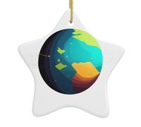 WHJSSF Pendentif en forme d'étoile en céramique pour sapin de Noël coloré Univers Décoration Malls, supermarchés, magasins