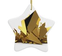 WHJSSF Pendentif étoile de Noël en céramique avec éclats de verre doré facile à accrocher, très approprié pour décorer les arbres de Noël
