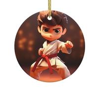 WHJSSF Pendentif rond en céramique à suspendre en forme de sapin de Noël conçu spécifiquement pour les vacances