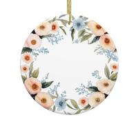 WHJSSF Pendentif rond en céramique motif couronne de gloire du matin - 7,4 cm décorations de vacances