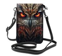 WHJSSF Petit sac à bandoulière en cuir pour téléphone portable, 19,3 x 12,4 cm, imprimé hibou nocturne pour la marche, le camping, le shopping, les voyages et une utilisation en extérieur