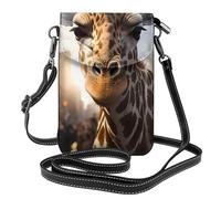 WHJSSF Petit sac à bandoulière en cuir pour téléphone portable 19,3 x 12,4 cm Motif girafe de New York pour la marche, le camping, le shopping, les voyages et une utilisation en extérieur